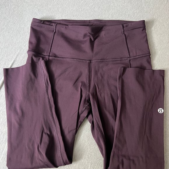 Lululemon Fast and Free Capris Crop, Size 6, Plum Shadow Purple Burgundy - Picture 8 of 10